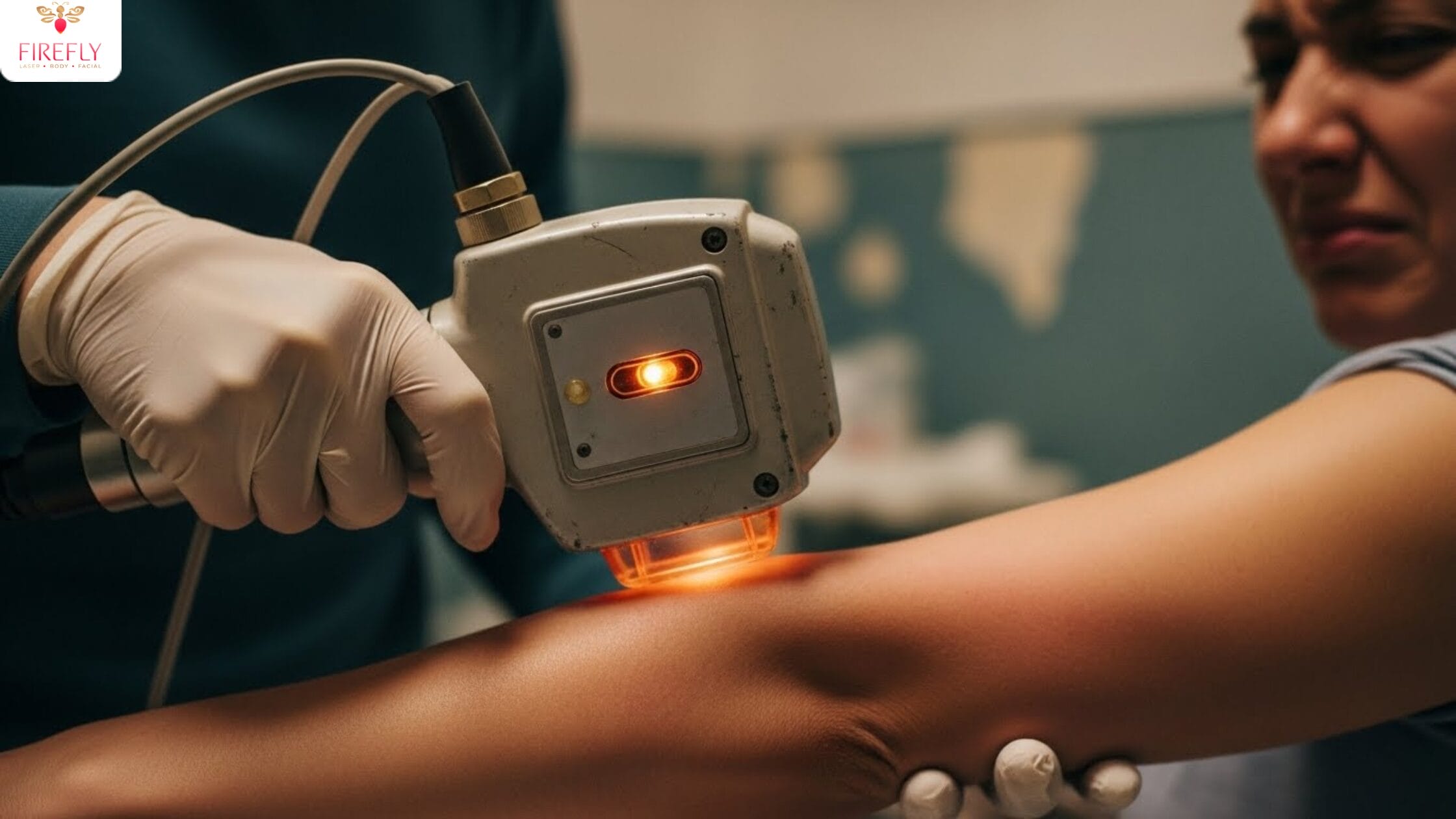 Comparison of old laser hair removal machines that cause more pain versus modern diode technology used at Firefly Bali.